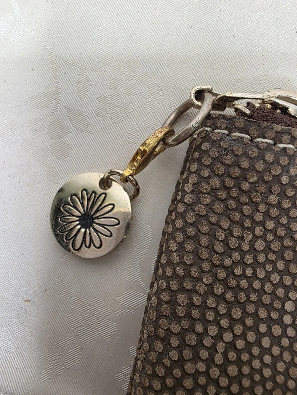 Planner Perfect Brown Shagreen Stingray Embossed Leather Everyday Pouch Clutch